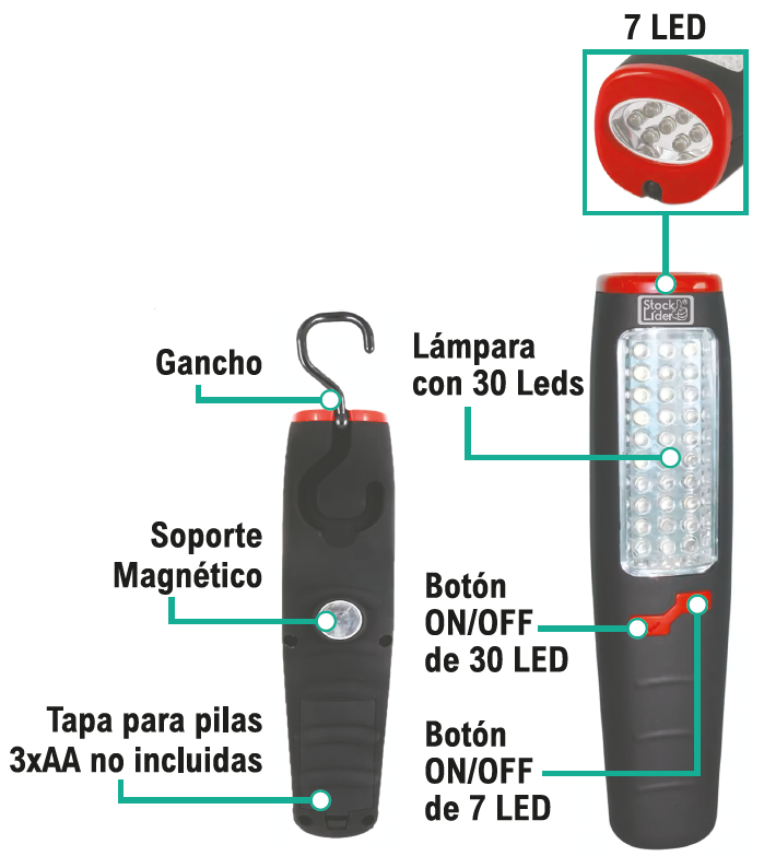 Lámpara y Linterna Multifunción