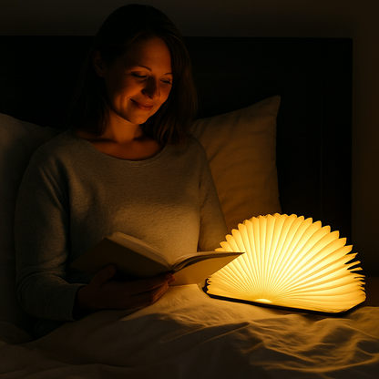 Lampara Libro Plegable de Madera