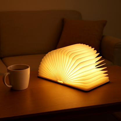Lampara Libro Plegable de Madera