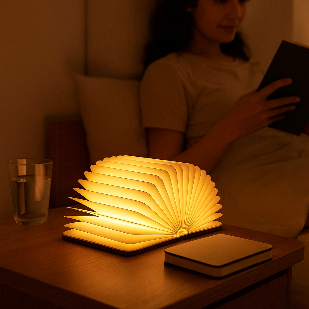 Lampara Libro Plegable de Madera