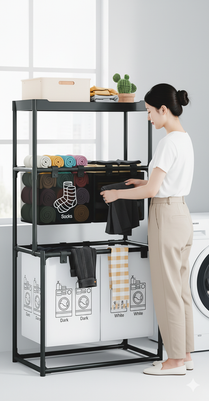 Cesto Doble de Lavandería