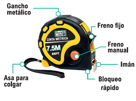 Cinta métrica 7.5m