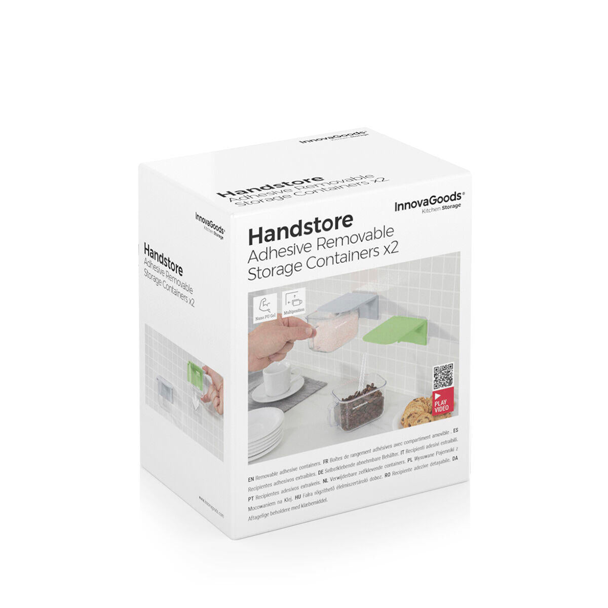 Recipientes de Cocina Adhesivos Extraíbles Handstore InnovaGoods 2 Unidades