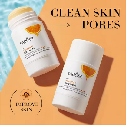 SADOER Mascarilla Facial de Arcilla con Vitamina C – Detox Iluminador para una Piel Radiante