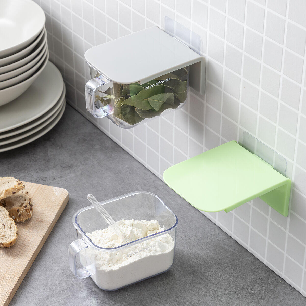 Recipientes de Cocina Adhesivos Extraíbles Handstore InnovaGoods 2 Unidades