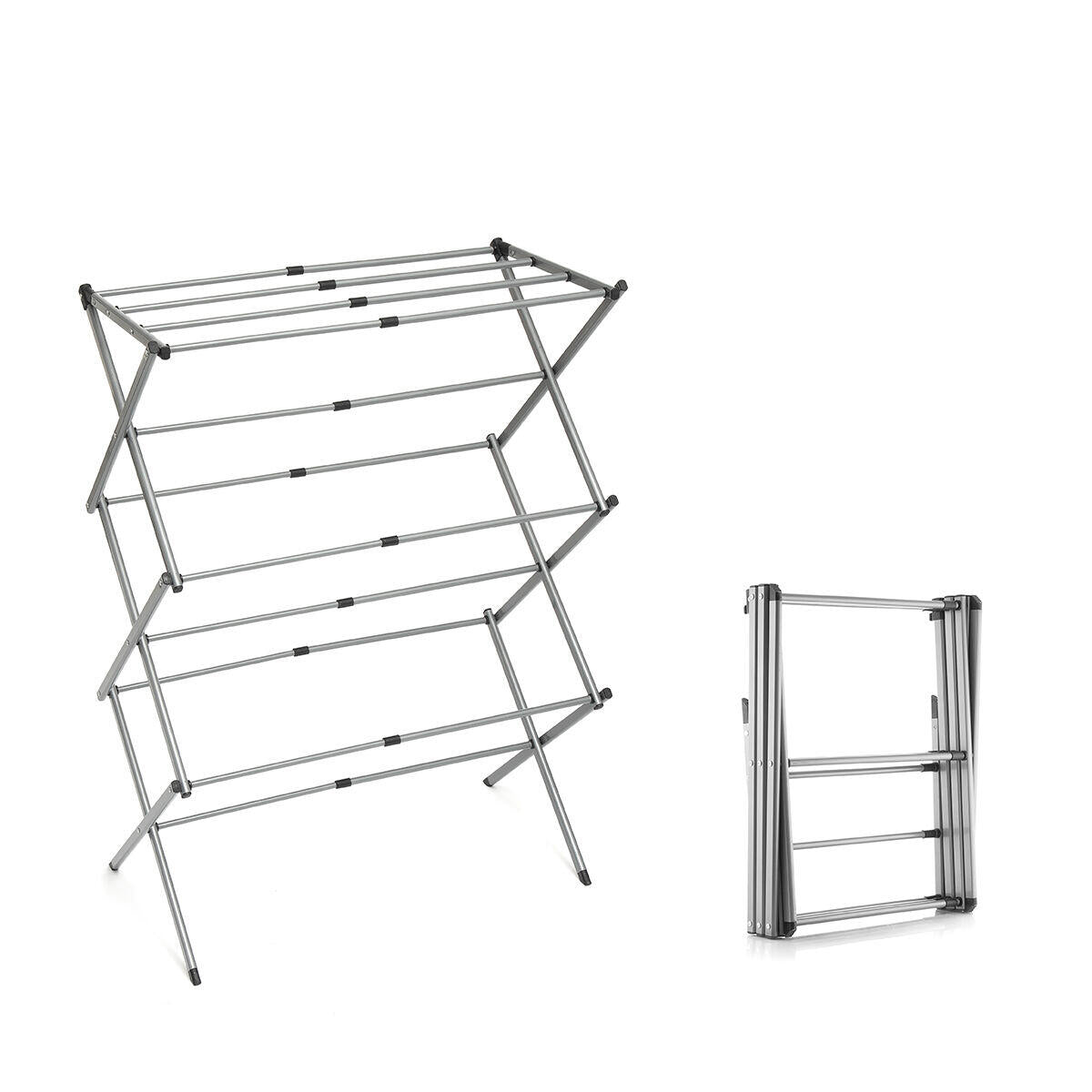 Tendedero Metálico Plegable y Extensible con 3 Alturas Cloxy InnovaGoods 11 barras
