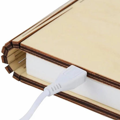 Lampara Libro Plegable de Madera  Lampara Mesilla de Noche Ideal Decoración Casa y Habitación Regalo Original