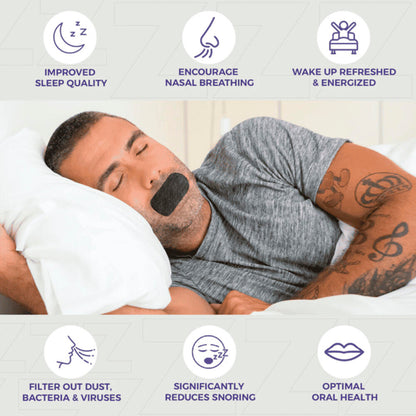 Tiras Bucales Antirronquidos, 90 Tiras para Dormir Antirronquidos