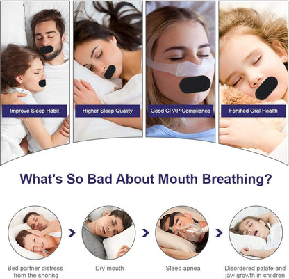 Tiras Bucales Antirronquidos, 90 Tiras para Dormir Antirronquidos