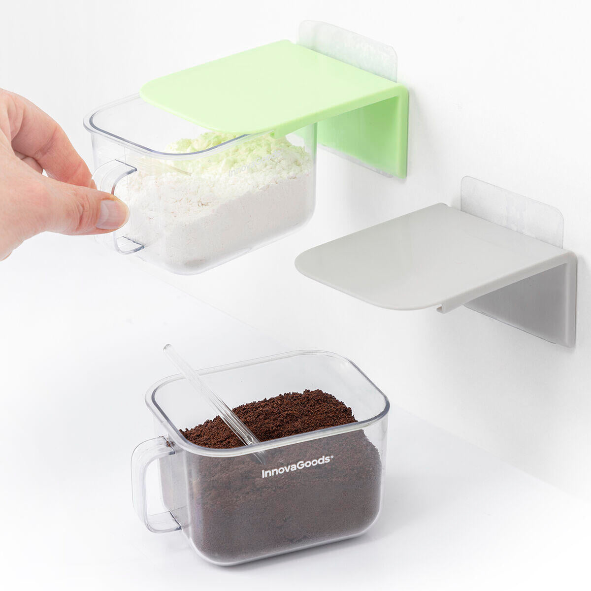 Recipientes de Cocina Adhesivos Extraíbles Handstore InnovaGoods 2 Unidades