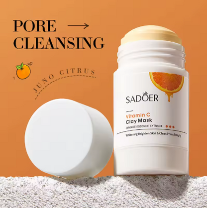 SADOER Mascarilla Facial de Arcilla con Vitamina C – Detox Iluminador para una Piel Radiante